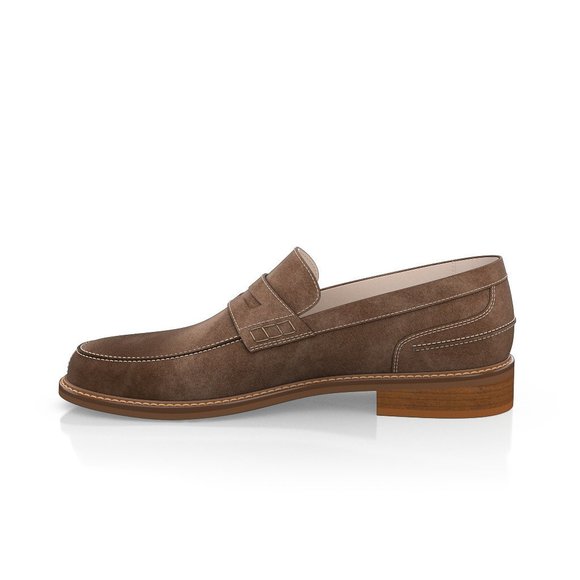 Bashwood Handmade Brown Suede Leather Loafers For Men main image 8